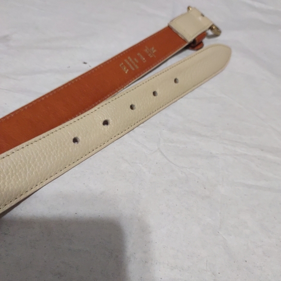 Dooney & Bourke Ladies Tan Leather Belt M (30-32) Brass Duck Logo USA - Picture 11 of 11